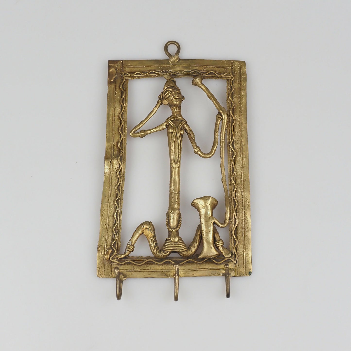 Indian Tribal Art Vintage Handmade Indian Brass Hanger