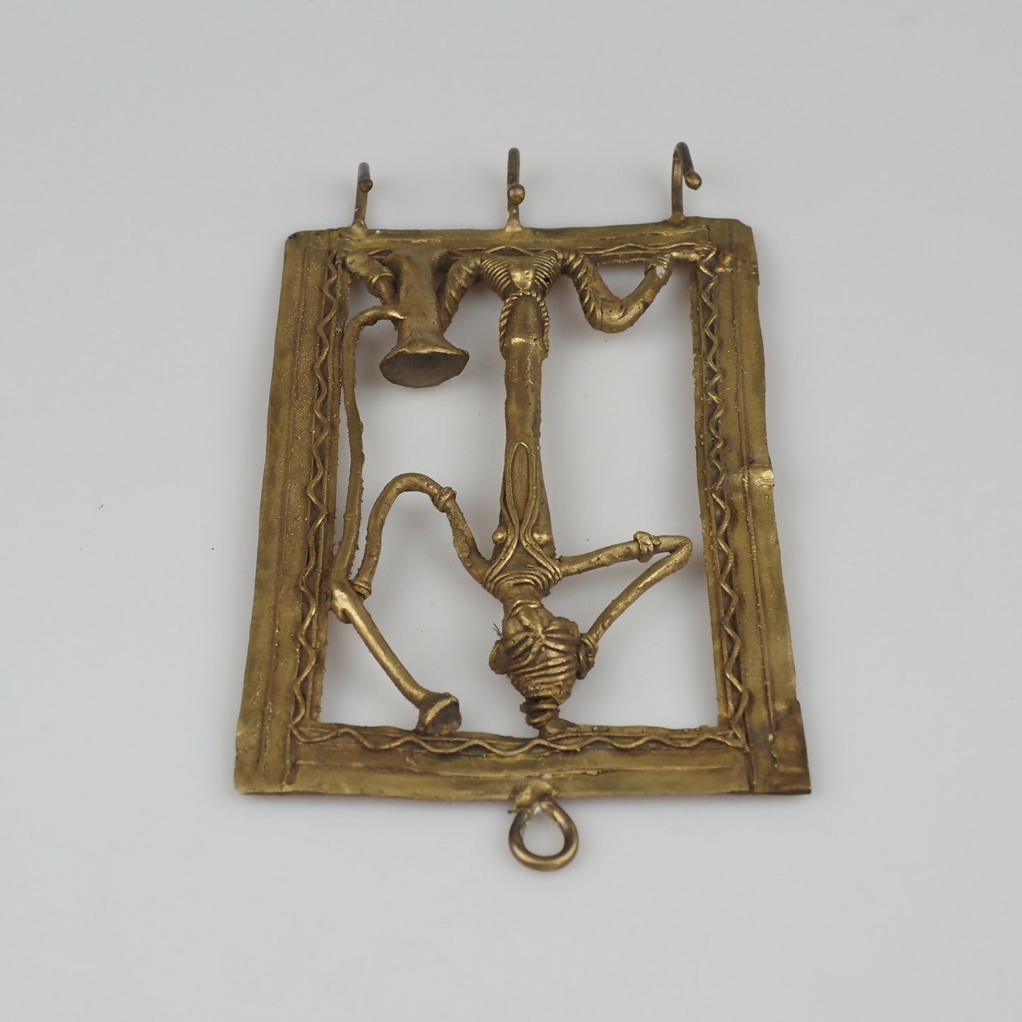Indian Tribal Art Vintage Handmade Indian Brass Hanger