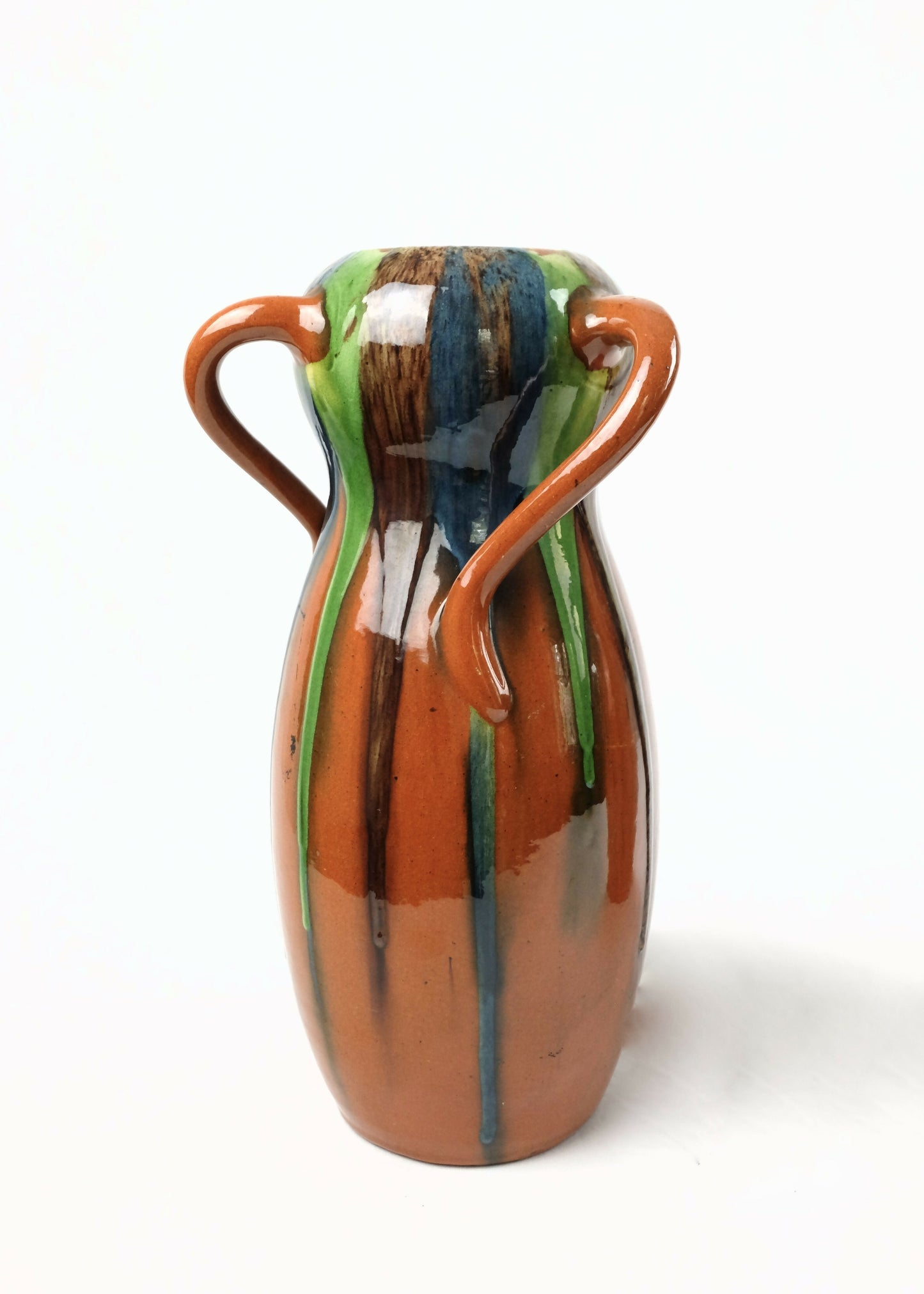 PAIR OF ART NOUVEAU DRIP GLAZE VASES