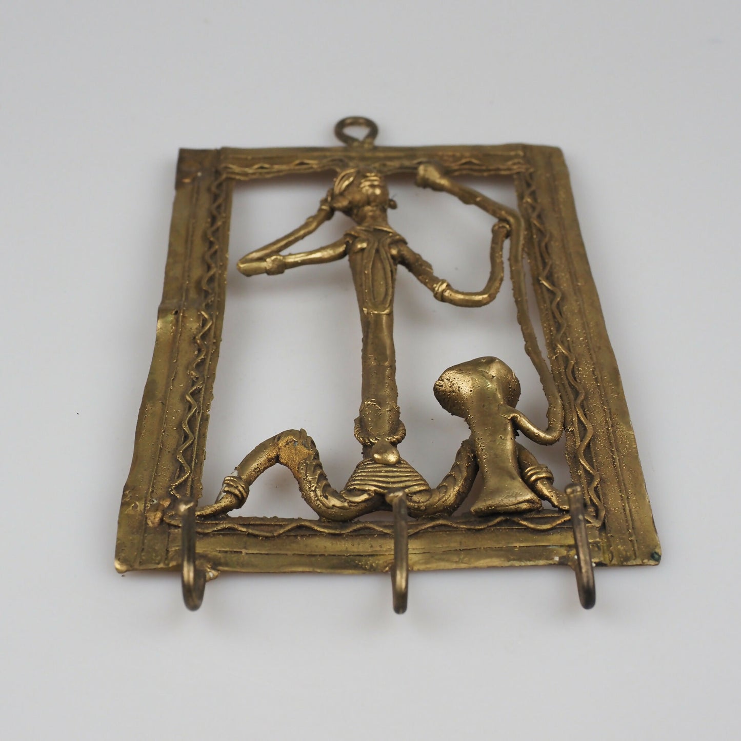 Indian Tribal Art Vintage Handmade Indian Brass Hanger