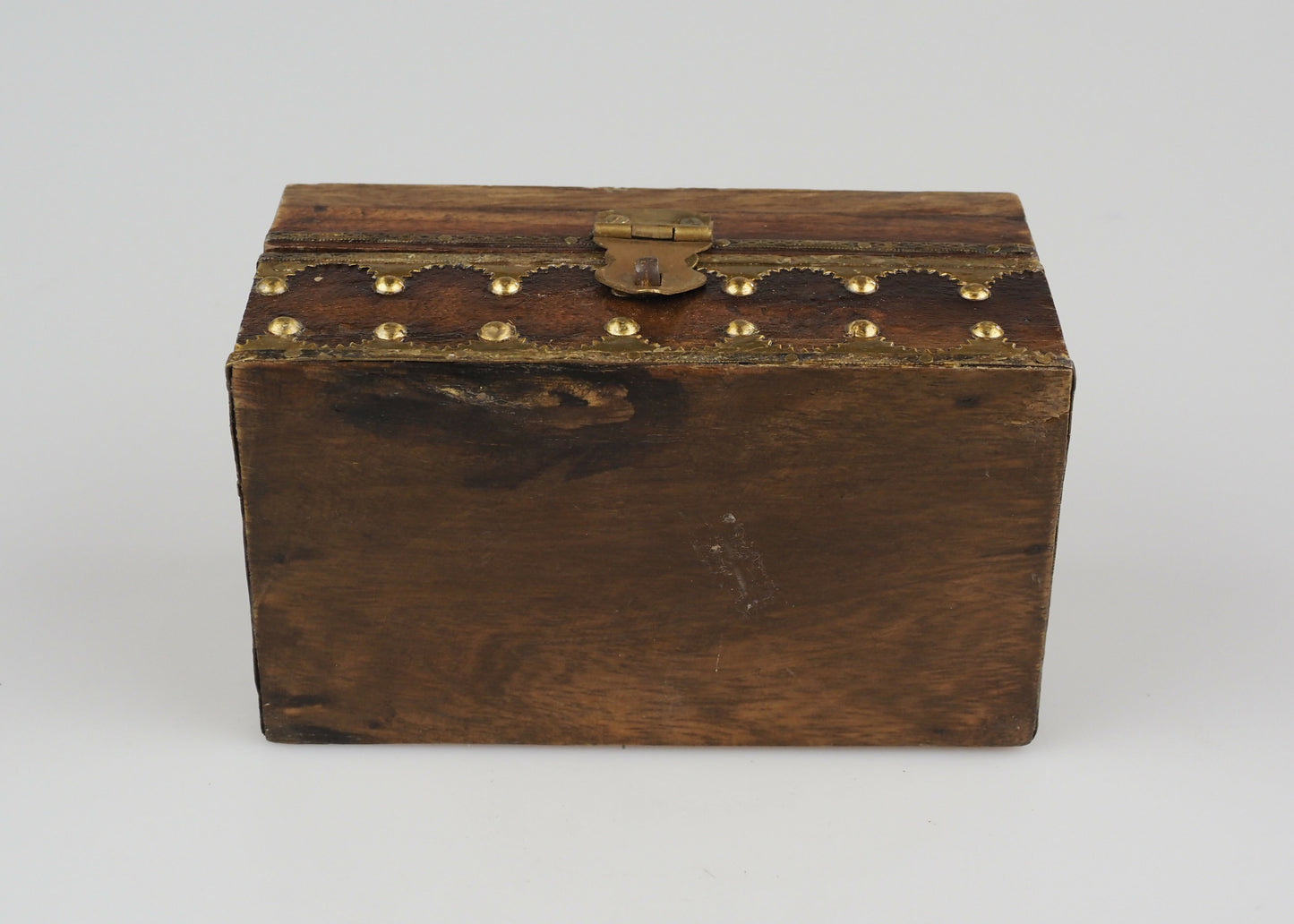 Handmade Indian Teakwood And Brass Jewellery/Trinket Box