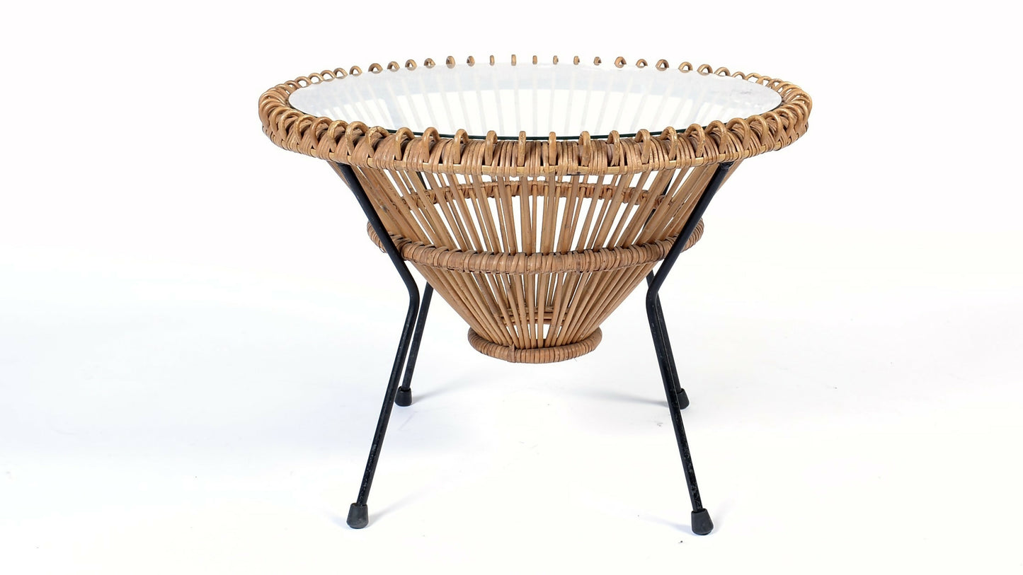 FRANCO ALBINI RATTAN COFFEE TABLE