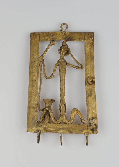 Indian Tribal Art Vintage Handmade Indian Brass Hanger