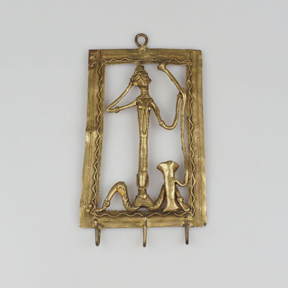 Indian Tribal Art Vintage Handmade Indian Brass Hanger