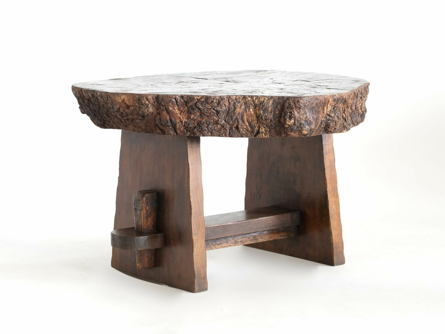 A BRUTALIST OAK COFFEE TABLE