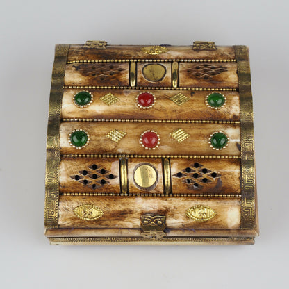 Indian Vintage Camel Bone Jewellery Box/Trinket Box