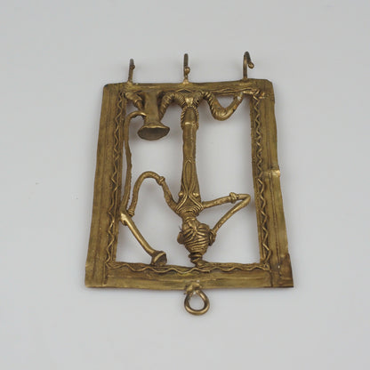 Indian Tribal Art Vintage Handmade Indian Brass Hanger