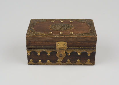 Handmade Indian Teakwood And Brass Jewellery/Trinket Box