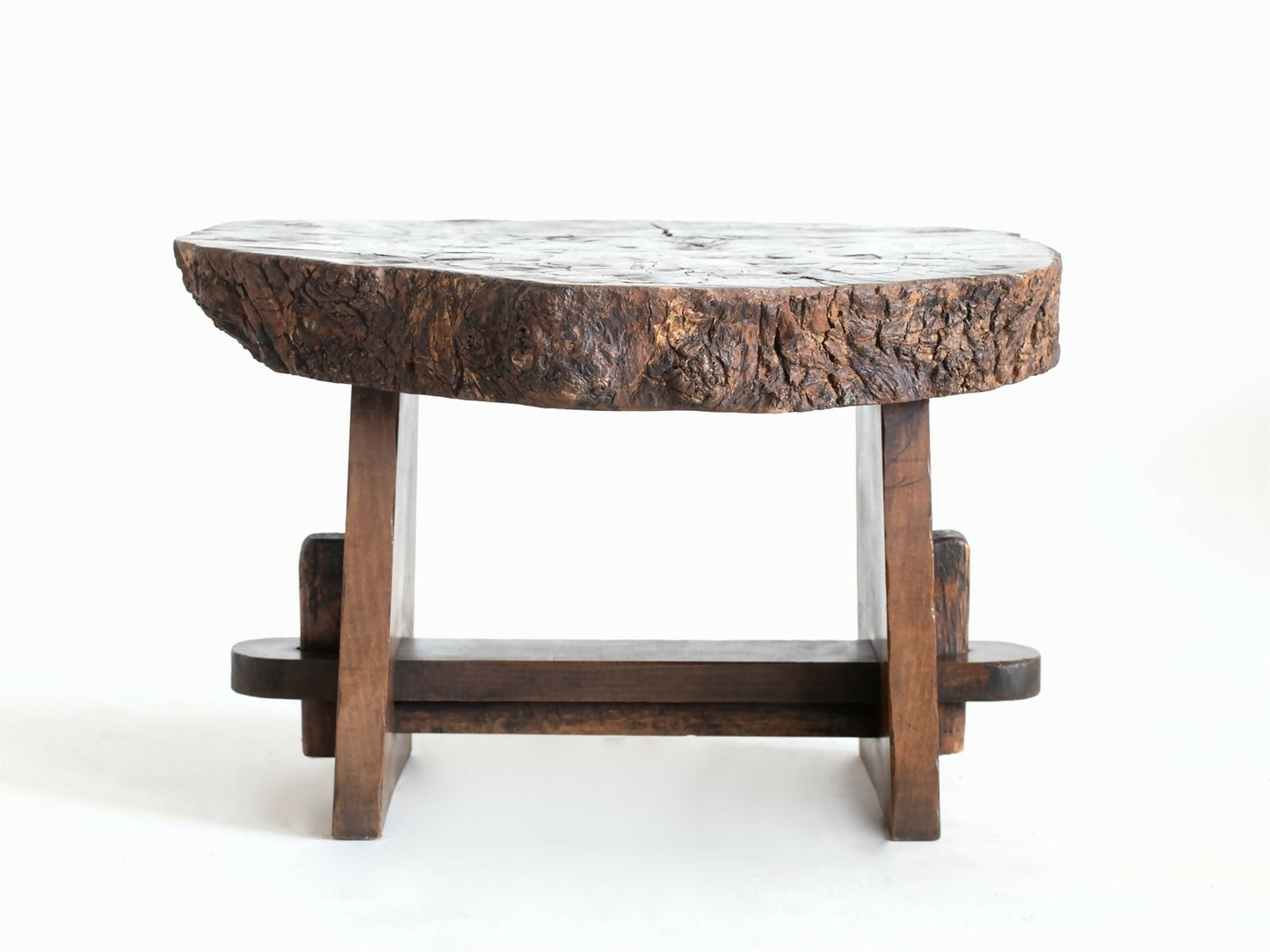 A BRUTALIST OAK COFFEE TABLE