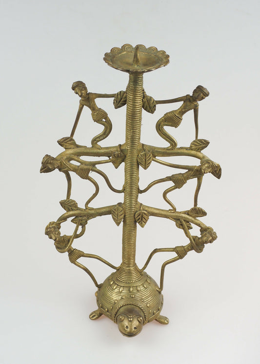 Indian Tribal Art Vintage Turtle Tree Of Life Candle Holder