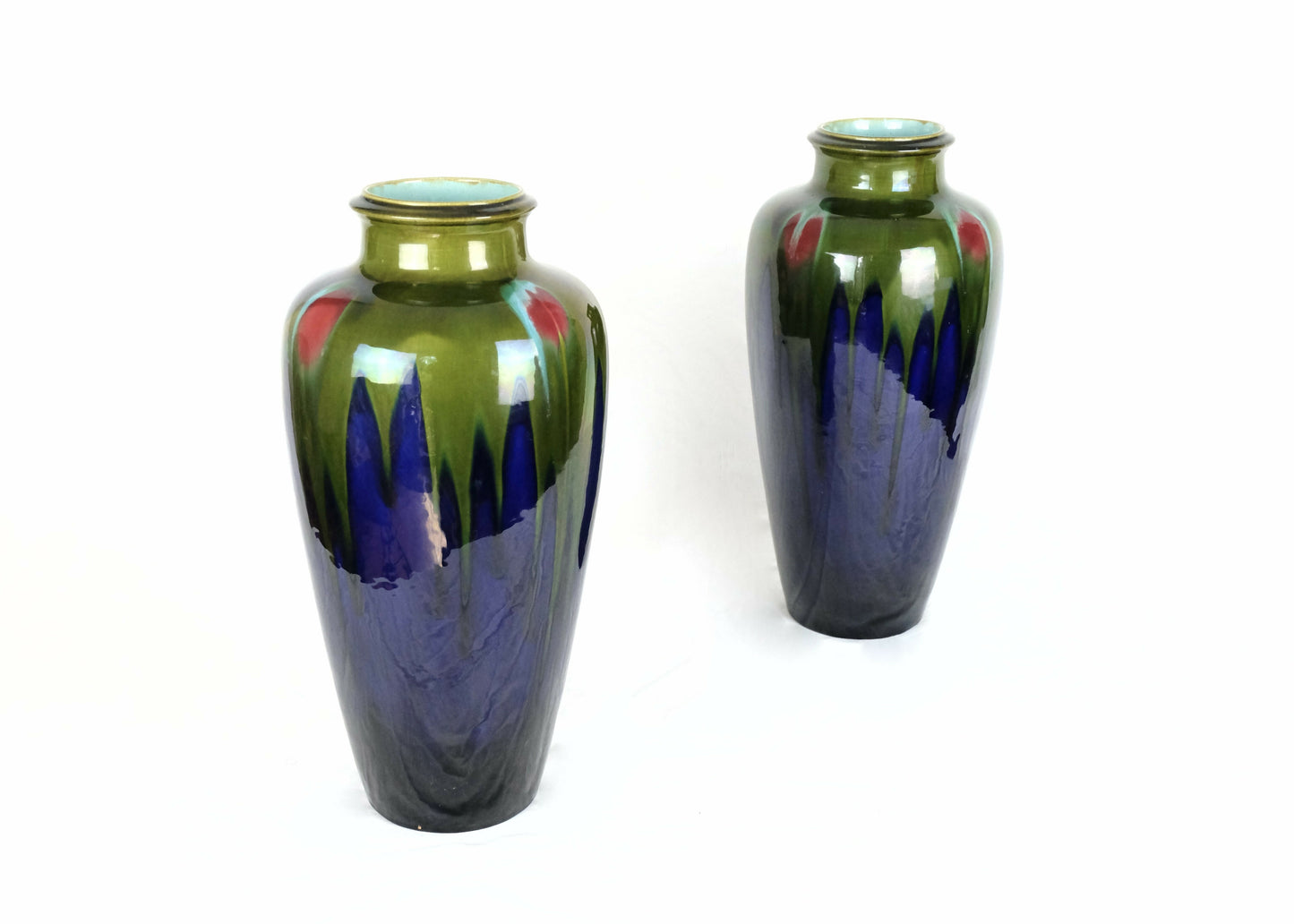 A PAIR OF ART NOUVEAU FLAMBÉ VASES