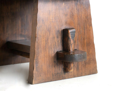 A BRUTALIST OAK COFFEE TABLE