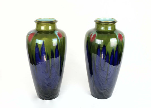 A PAIR OF ART NOUVEAU FLAMBÉ VASES