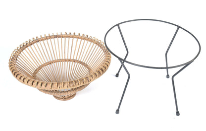 FRANCO ALBINI RATTAN COFFEE TABLE