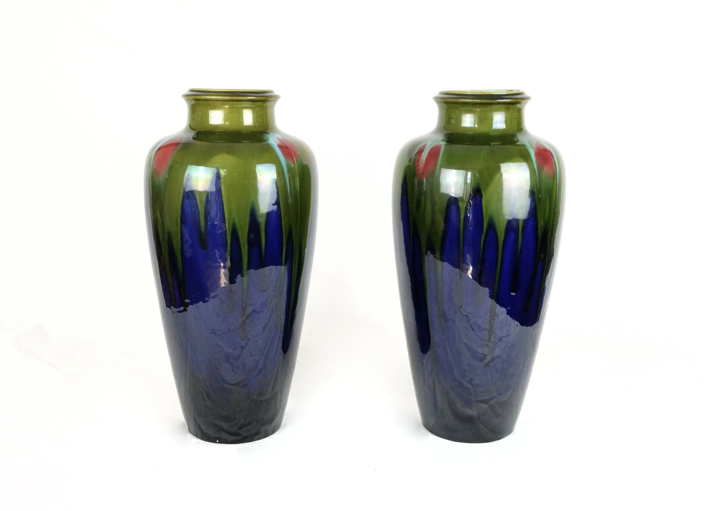 A PAIR OF ART NOUVEAU FLAMBÉ VASES