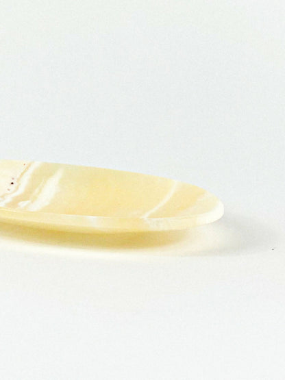 Yellow onyx dish