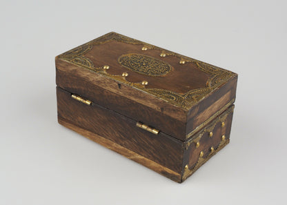 Handmade Indian Teakwood And Brass Jewellery/Trinket Box