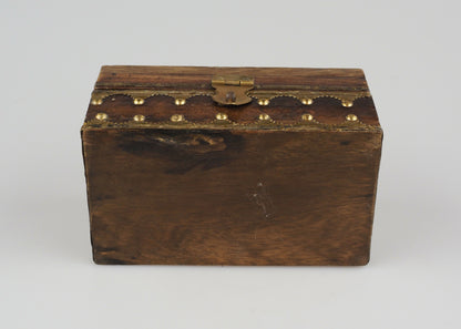 Handmade Indian Teakwood And Brass Jewellery/Trinket Box