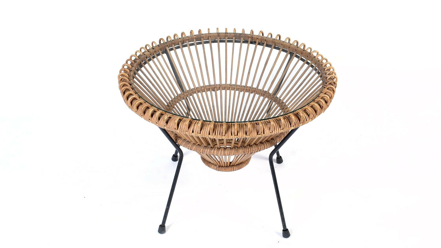 FRANCO ALBINI RATTAN COFFEE TABLE