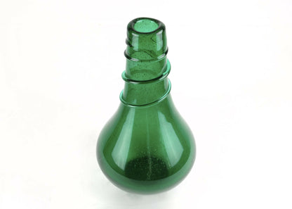 A GREEN MURANO GLASS BOTTLE VASE