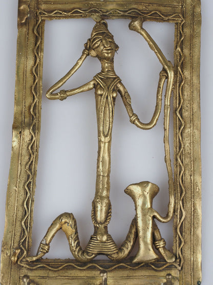Indian Tribal Art Vintage Handmade Indian Brass Hanger