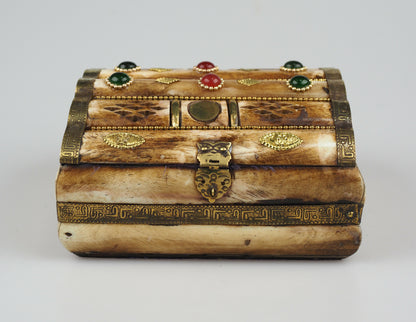 Indian Vintage Camel Bone Jewellery Box/Trinket Box