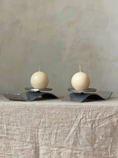 MODERNIST METAL CANDLEHOLDERS