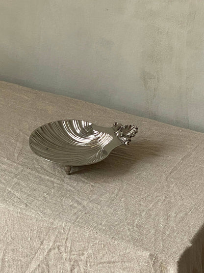 SILVER PLATED SHELL DISH