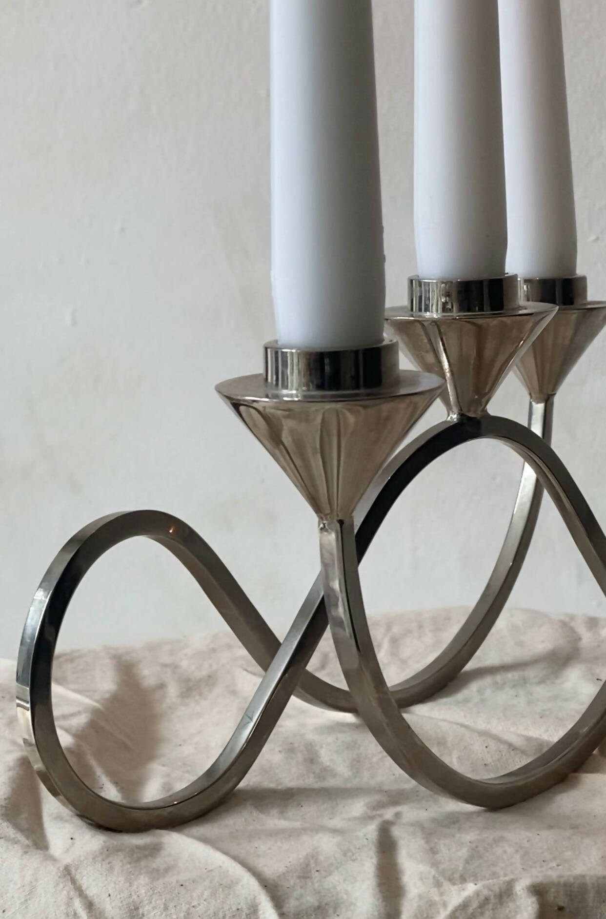 MODERNIST STEEL CANDLEHOLDER