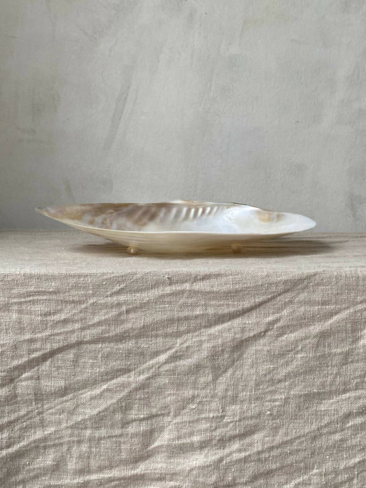 NATURAL SHELL DISH WITH PEARL FEET