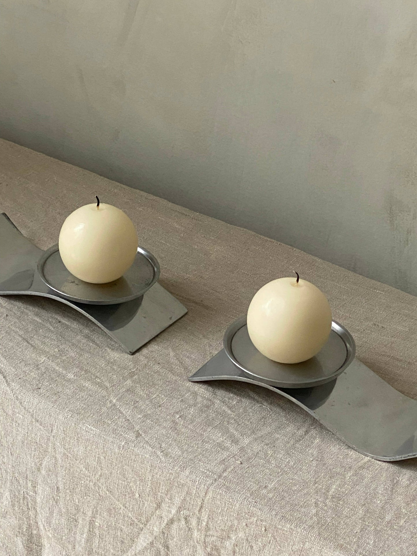 MODERNIST METAL CANDLEHOLDERS