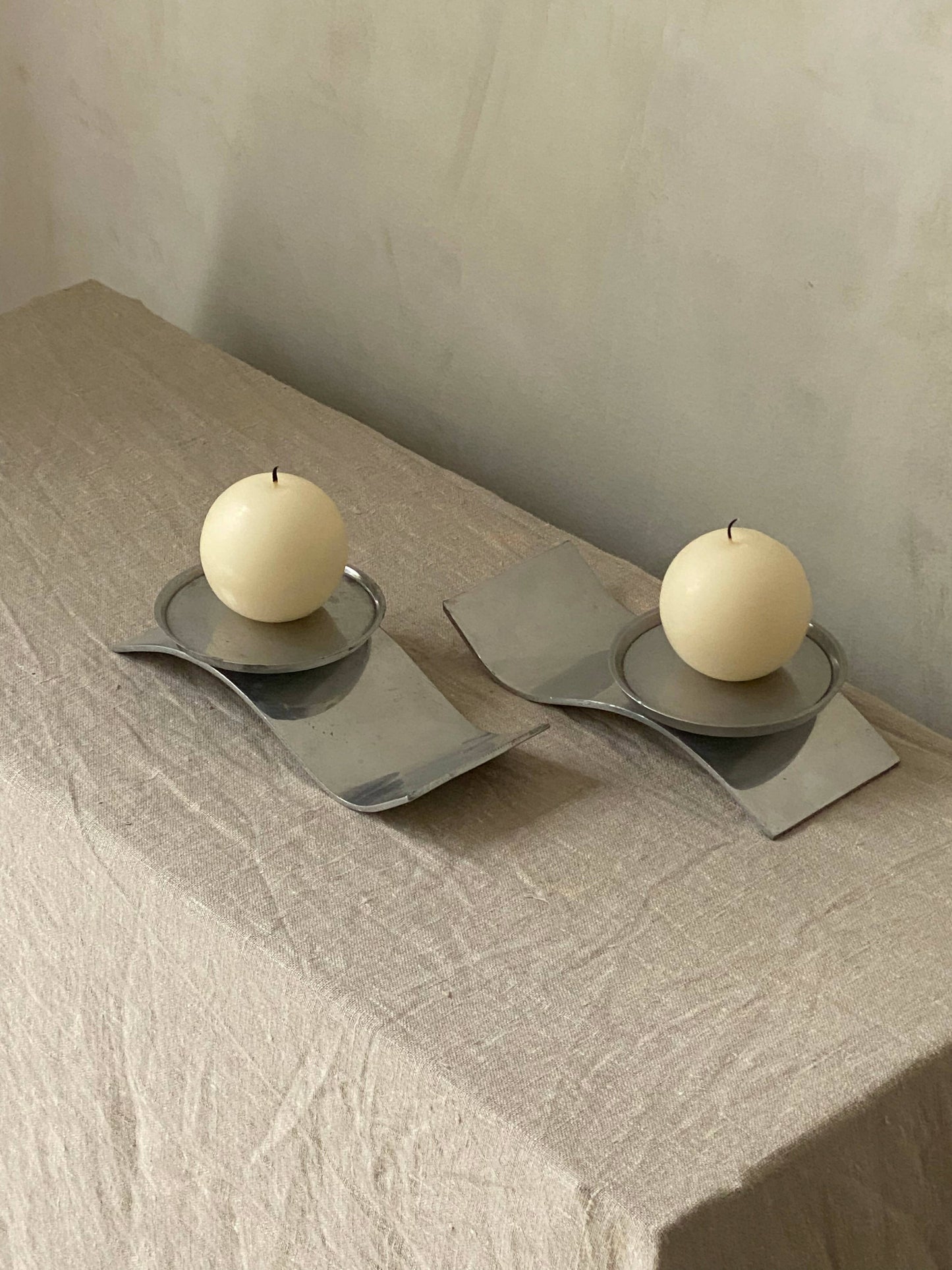 MODERNIST METAL CANDLEHOLDERS