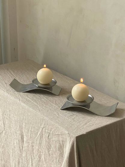 MODERNIST METAL CANDLEHOLDERS