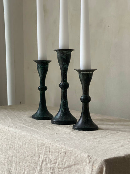 SET OF BRONZE CANDLE STICKS