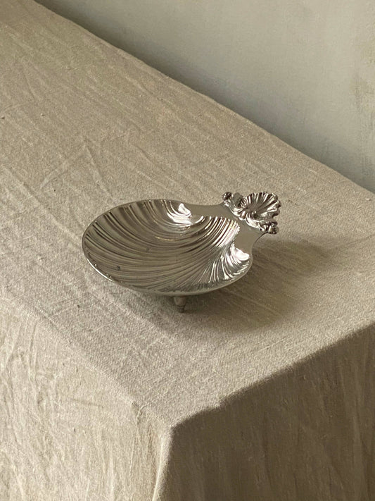 SILVER PLATED SHELL DISH